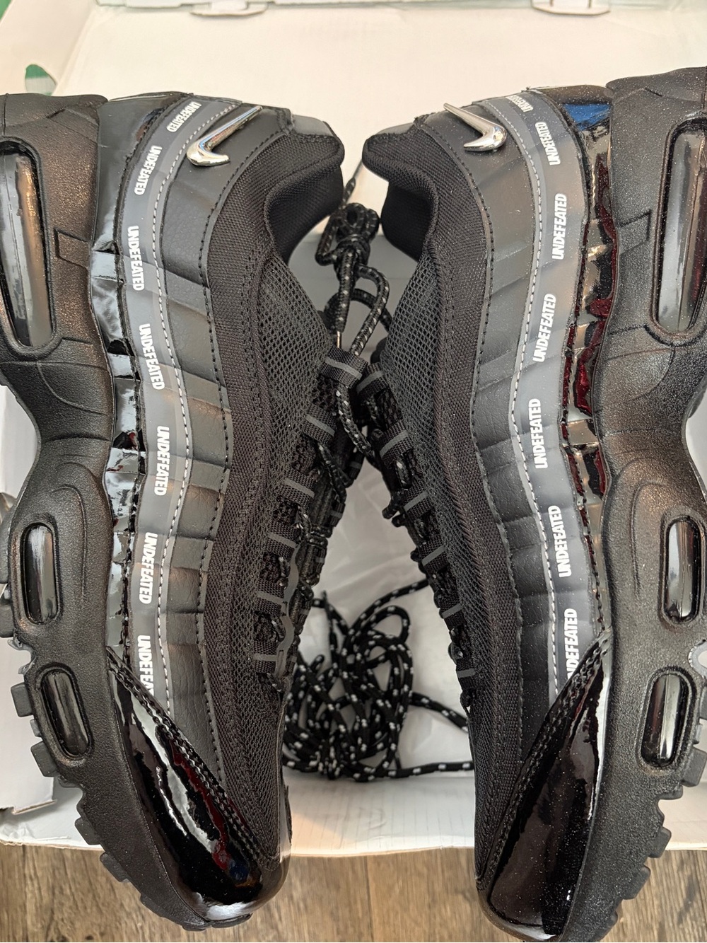 Size - 9.5 Nike Air Max 95/Undefeated collab Men’s Black Athletic Sneakers